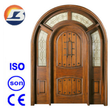 Puerta de madera sólida exterior de alta calidad de Meranti